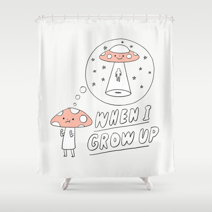 When I Grow Up Little Mushroom Shower Curtain By Ilovedoodle When I Grow Up Little Mushroom Shower Curtain