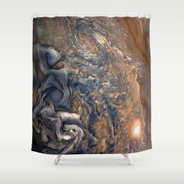 Swirling Clouds of Planet Jupiter Close Up from Juno Cam Shower Curtain