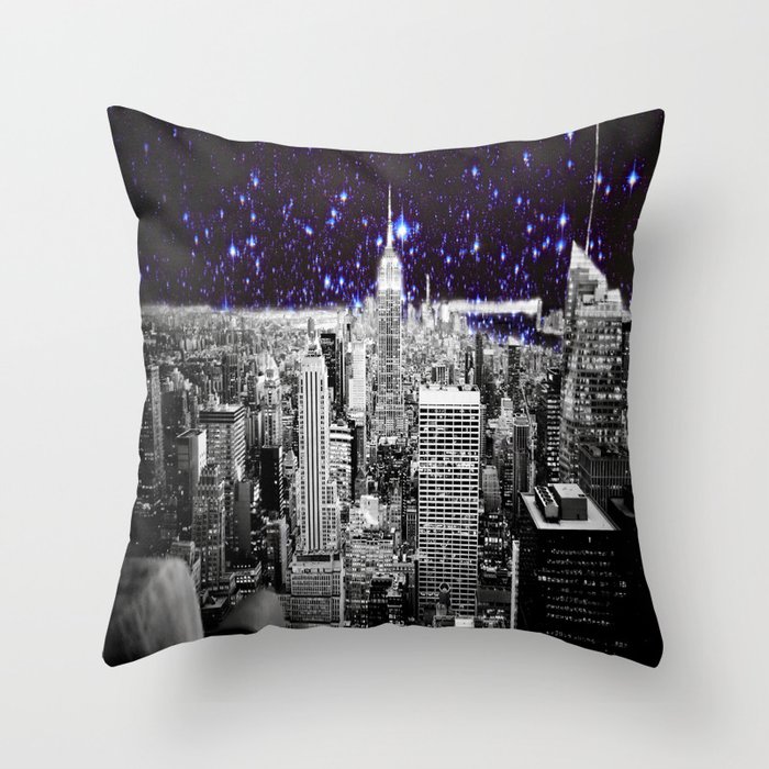 New York City Indigo Stars Throw Pillow
