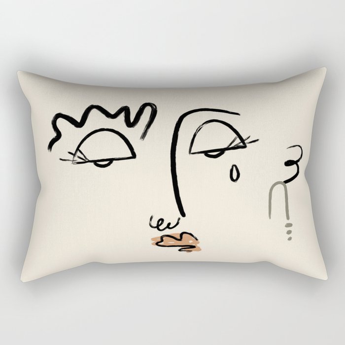 Line Drawing Lady #6 Rectangular Pillow