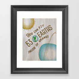 Uranus Joke Bathroom Poster - Solar System Series Framed Art Print