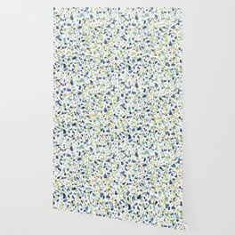 Terrazo in Blue, green and citron Wallpaper