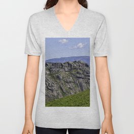 mountains and windmills V Neck T Shirt