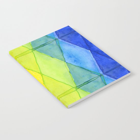 Geometrict Abstract Rainbow Watercolor Pattern Notebook