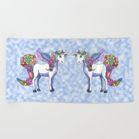 Madeline the Magic Unicorn 2 Beach Towel