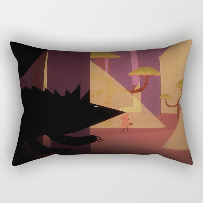 Little Red Riding Hood And The Wolf Rectangular Pillow
