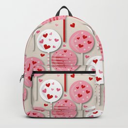 Valentines Lollipop White Backpack