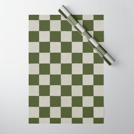 checkerboard hand-painted-olive Wrapping Paper