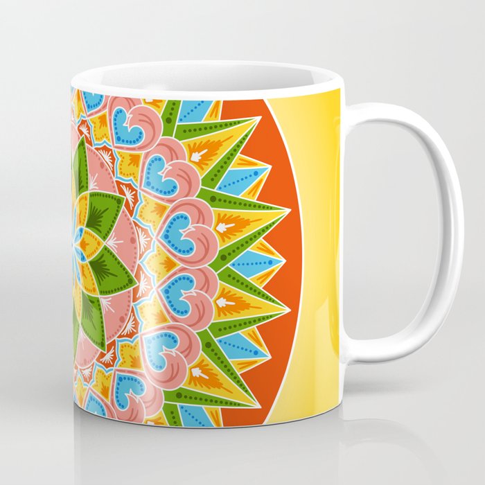 Costa Rica Folk Pattern Decorated Painting Wheel Of Coffee Ox