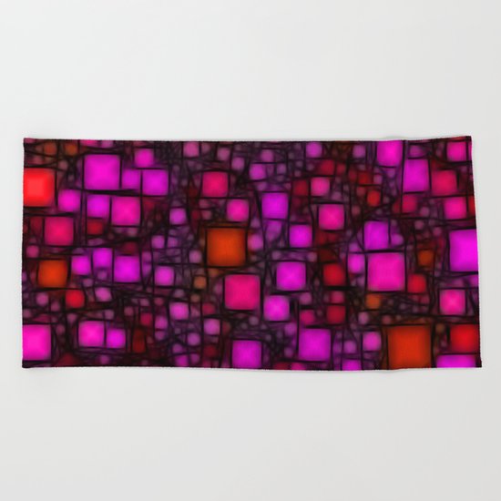 Post It Pink Glow Beach Towel