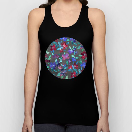 Blossoms in Cherry, Plum and Purple Unisex Tank Top