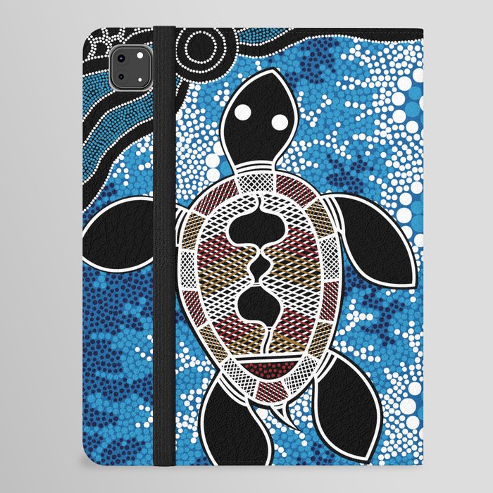Authentic Aboriginal Art - Sea Turtles iPad Folio Case