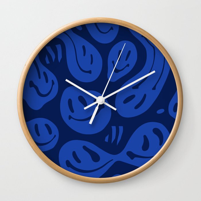 Cool Blue Melted Happiness Wall Clock