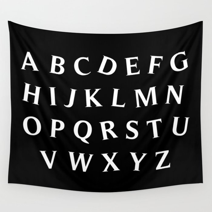 LETTERS (WHITE & BLACK) Wall Tapestry
