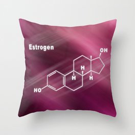 Estrogen Hormone Structural chemical formula Throw Pillow