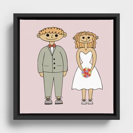 bride and groom Framed Canvas