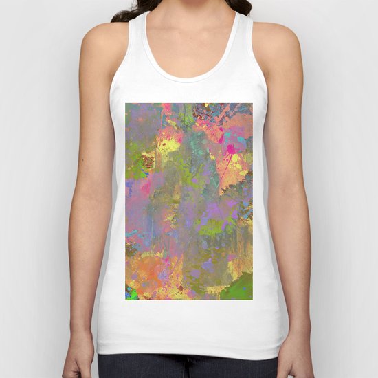 Messy Art II - Abstract, pastel coloured artwork in a random, chaotic, messy style Unisex Tank Top
