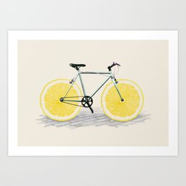 Lemon Bicycle Art Print