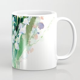 Lilies of the Valley. spring flowers, green white floral art Coffee Mug