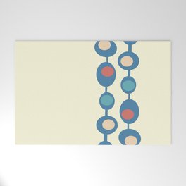 Mid Century Modern Baubles in Light Yellow and Celadon Blue Welcome Mat