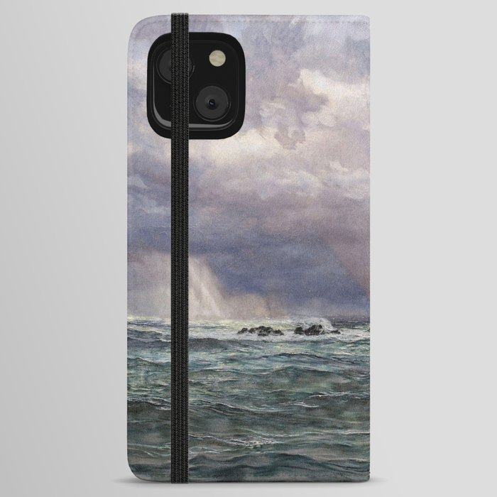A North-West Gale off the Longships Lighthouse iPhone Wallet Case