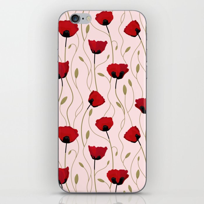 Red Poppy Garden iPhone Skin