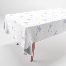 Lilac Doodle Palm Tree Pattern Tablecloth