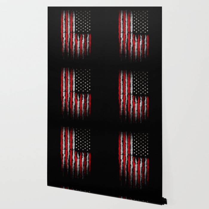 Red White Grunge American Flag Wallpaper By Mydream Society6