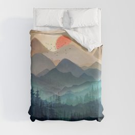 Wilderness Becomes Alive at Night Duvet Cover