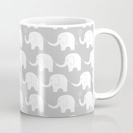 Elephant Parade on Grey Kaffeebecher