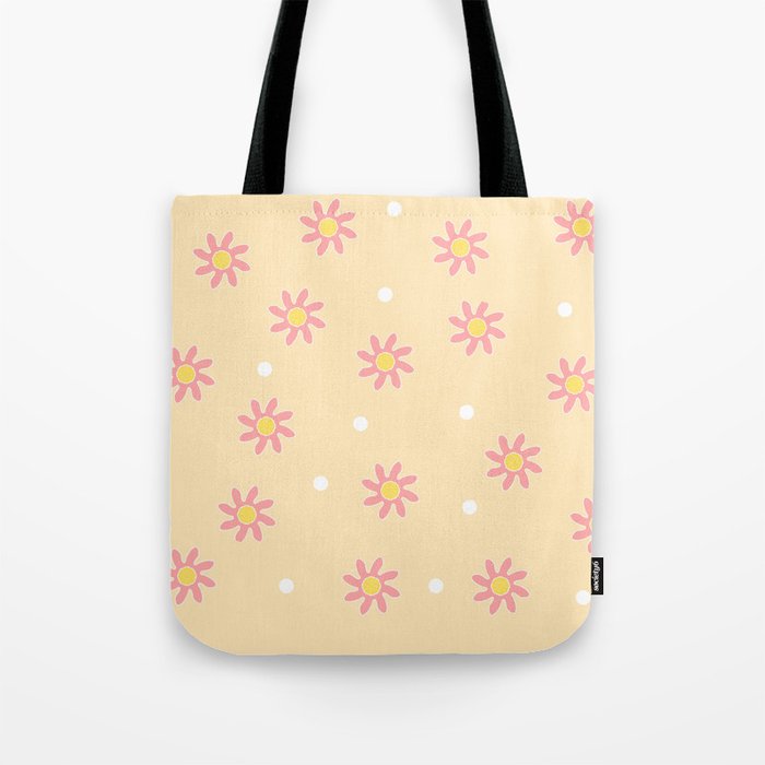 Pink Camellia Pattern Tote Bag