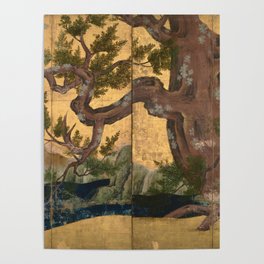 Kano Eitoku Cypress Trees Poster