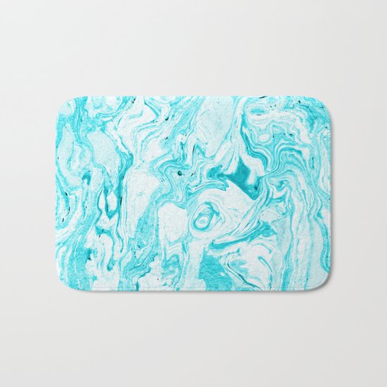 Ocean Blue Marble #society6 #decor #buyart Bath Mat