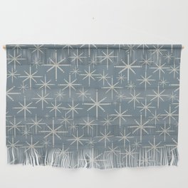 Twinkling Mid Century Modern Starburst Pattern Neutral Blue Gray Wall Hanging