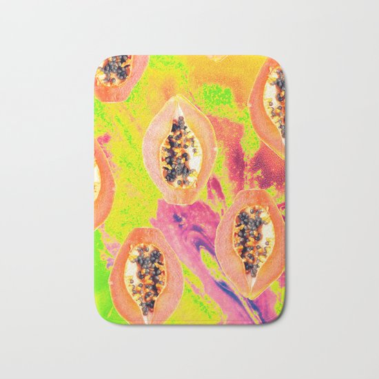 Papaya #society6 #decor #buyart Bath Mat