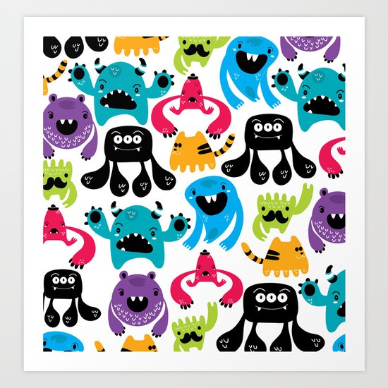Monster pattern Art Print