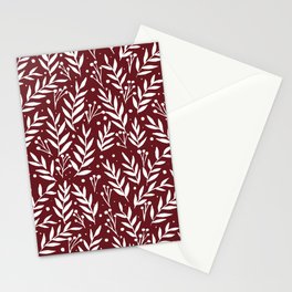 Festive branches - burgundy Stationery Card