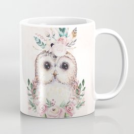 Forest Owl Floral Pink by Nature Magick Coffee Mug