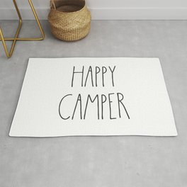 Happy Camper text Rug