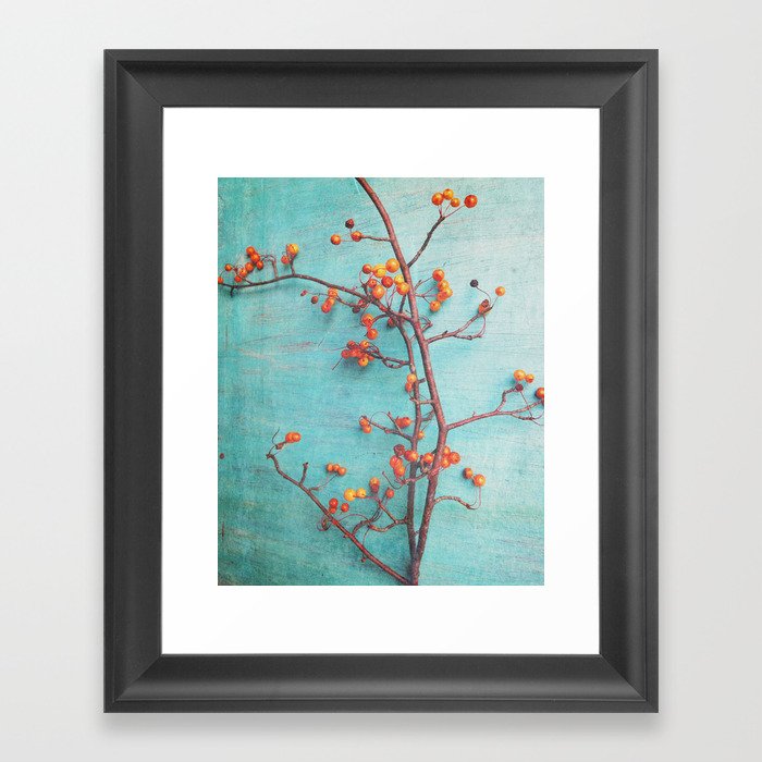 She Hung Her Dreams on Branches - autumn botanical still life photo cottage decor Framed Art Print