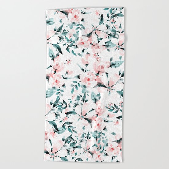 Flowers pattern 1 Beach Towel