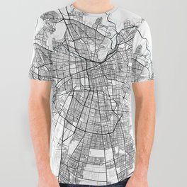 Santiago City Map of Chile - Circle All Over Graphic Tee