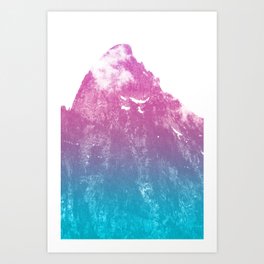 Mountain Peak Pink and Blue Art Print