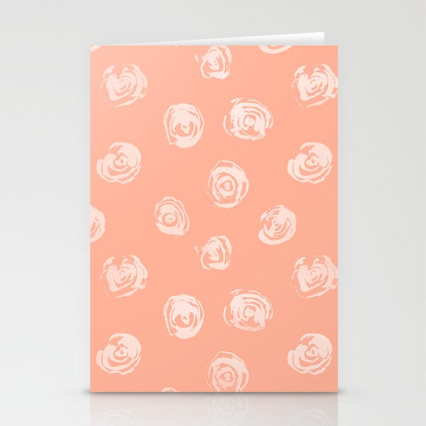 Sweet Life Rosebud Peach Coral Pink Stationery Cards