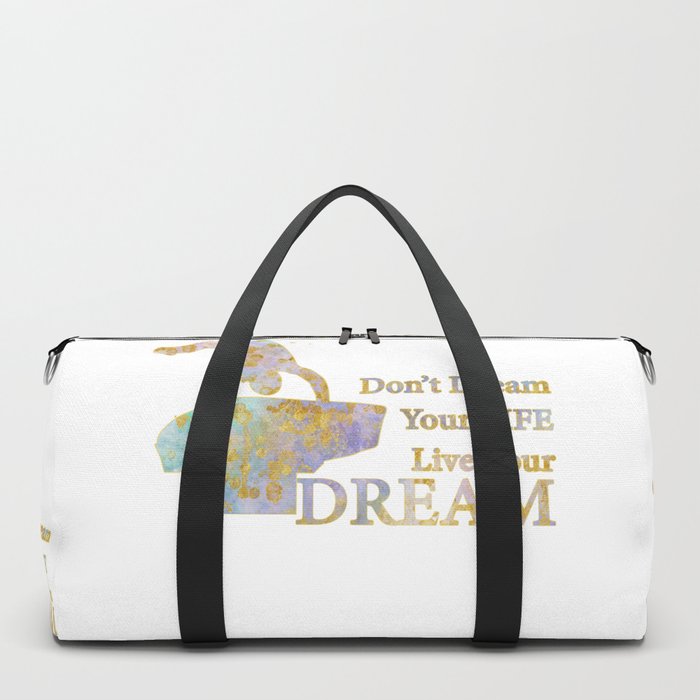 Live Your Dream Gymnastics Design In Watercolor And Gold Duffle Bag Live Your Dream Gymnastics Design In Watercolor And Gold Duffle Bag