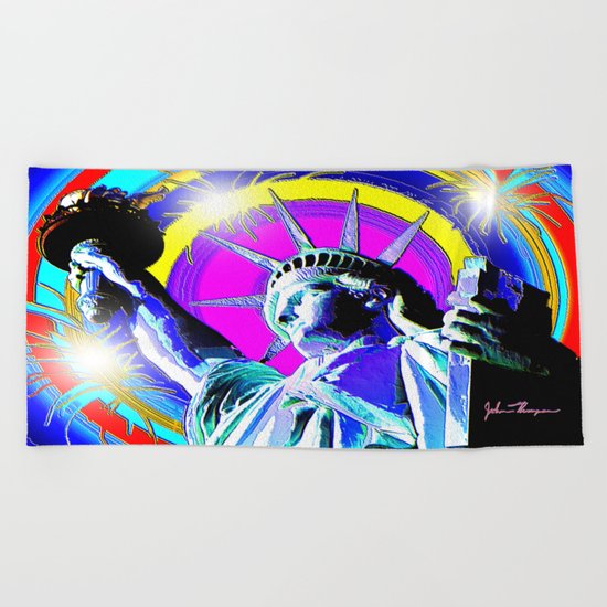 Lady Liberty Beach Towel