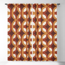 Brown, Orange & Ivory Geometric Pattern Blackout Curtain