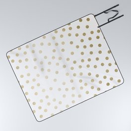 Stylish Gold Polka Dots Picnic Blanket