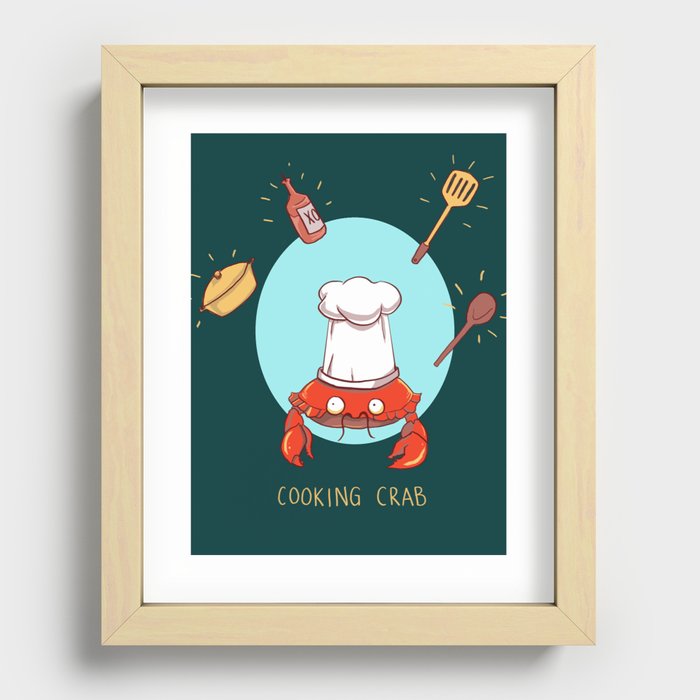 Cooking Crab Recessed Framed Print