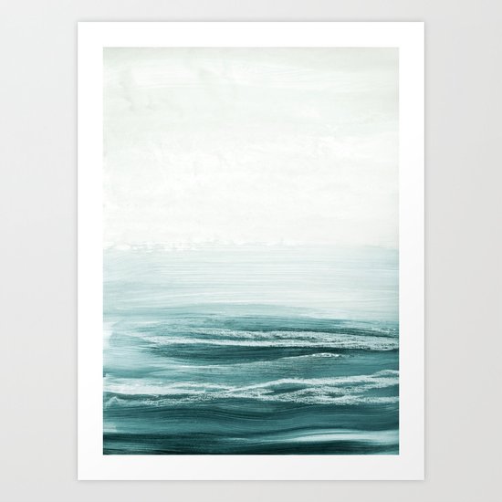 hazy emerald sea Art Print